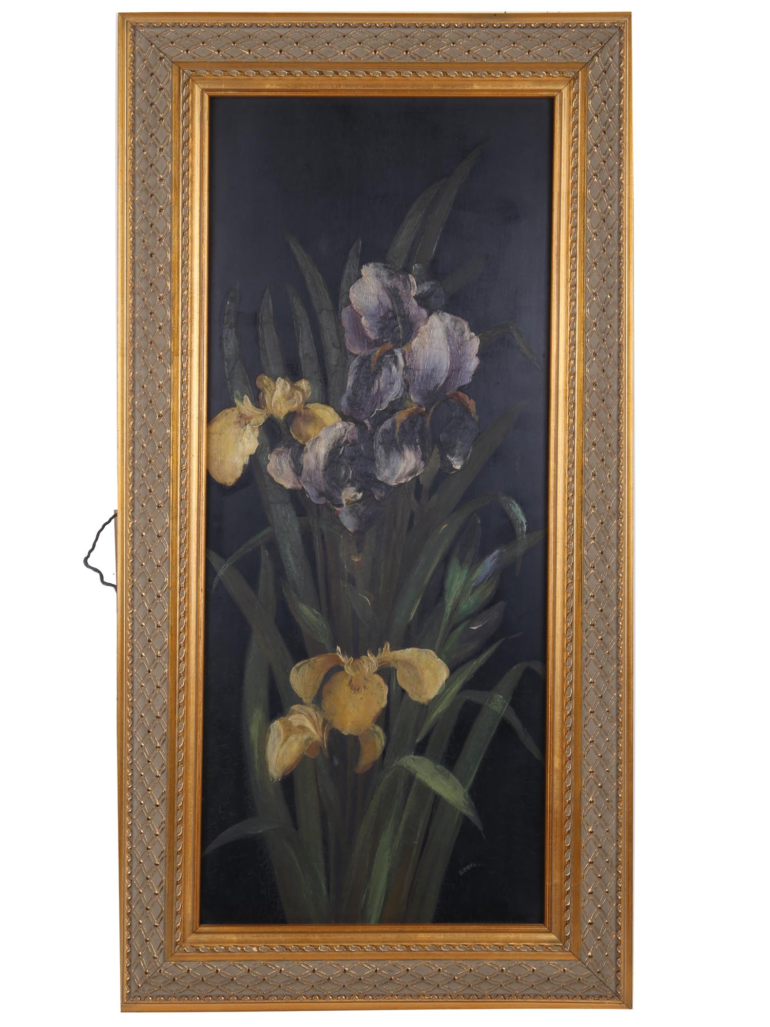 ATTRIBUTED TO EDWARD POVEY OIL PAINTING FLOWERS PIC-0